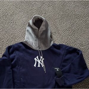 Fanatics Navy Pullover Hoodie with Gray Hood